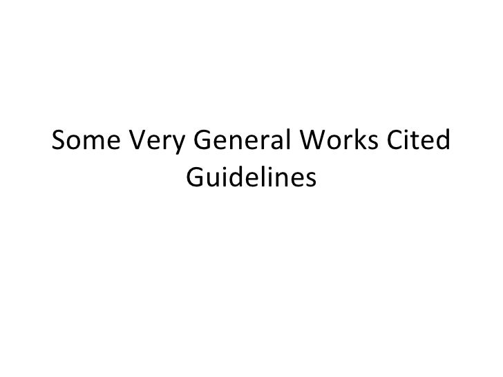 works cited guidelines woks cited