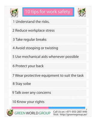 Work safety tips