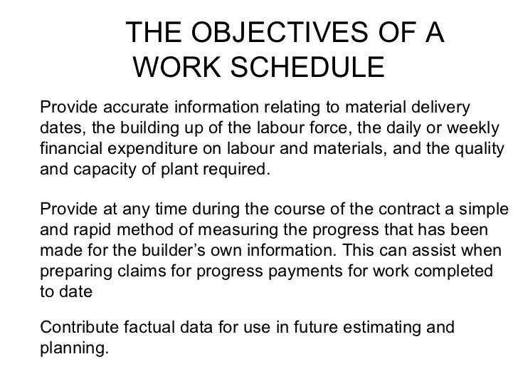 work scheduling 2