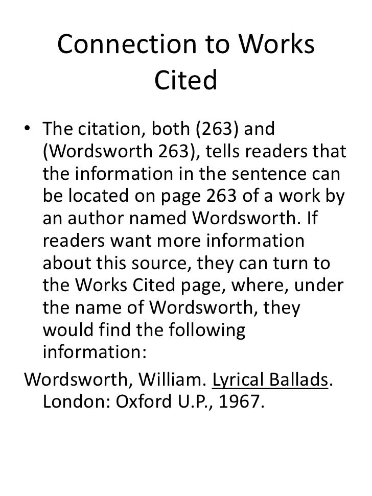 works cited in text citation