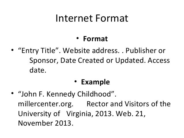 works cited for a ppt work cited entry