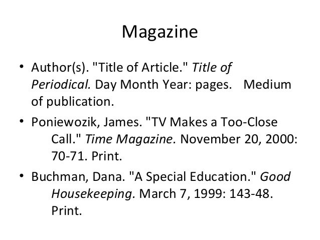 How to write a bibliography for a magazine