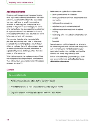 Work Search Basics Examples Work Search Basics | PDF