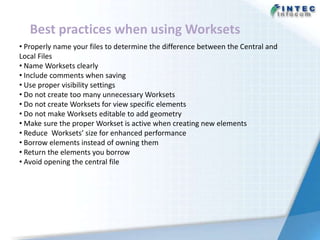 Worksets In Central File Ps | PPTX