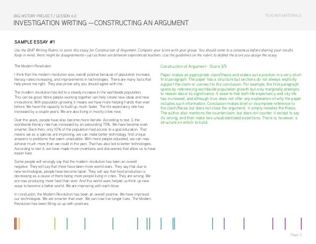 6.0 Investigation Writing - Constructing an Argument