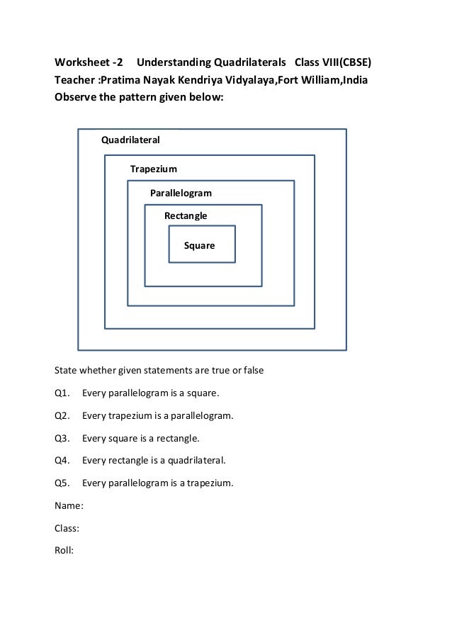 worksheet 2 understanding quadrilaterals class viiicbse teacher pratima nayak kendriya vidyalaya - Quadrilaterals Worksheet worksheet 2 understanding quadrilaterals class viiicbse teacher pratima nayak kendriya vidyalaya - Quadrilaterals Worksheet