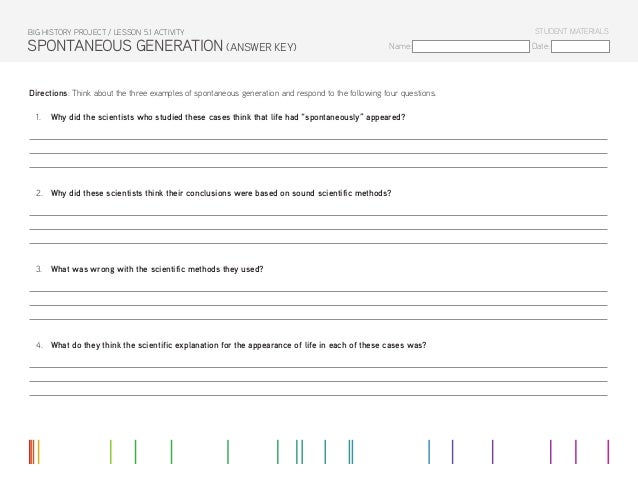 Lesson 5 1 Activity Spontaneous Generation