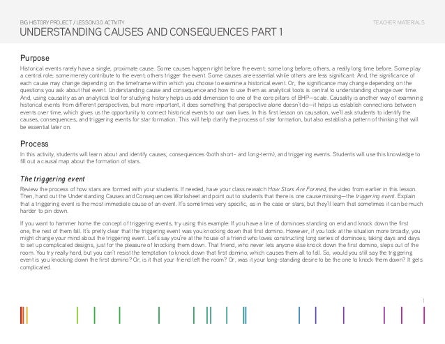 lesson 3 0 activity understanding causes and consequences part 1