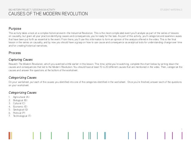 Lesson 8.0 Activity: Causes of the Modern Revolution