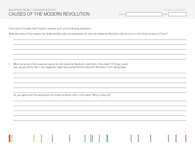 Lesson 8.0 Activity: Causes of the Modern Revolution