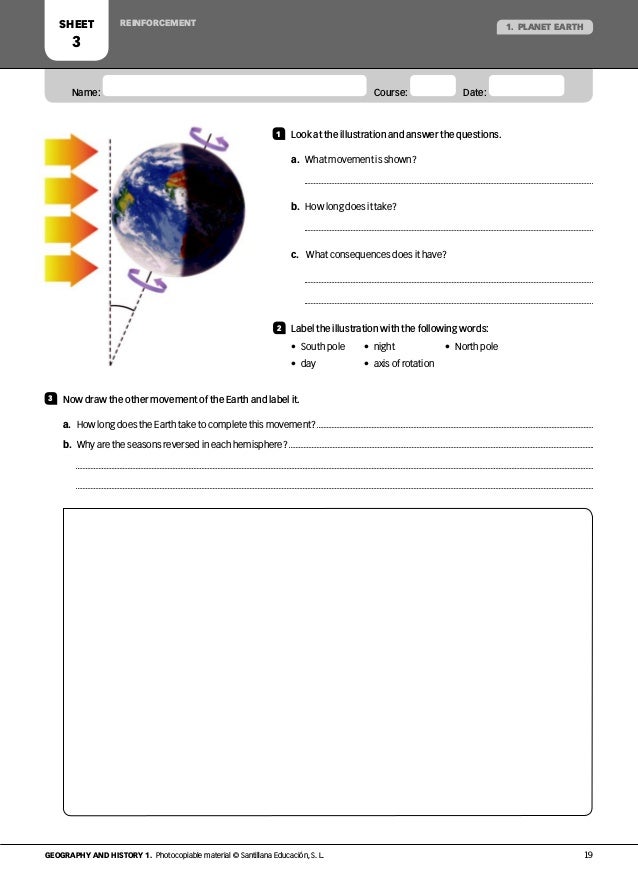 Worksheet Science component of earth
