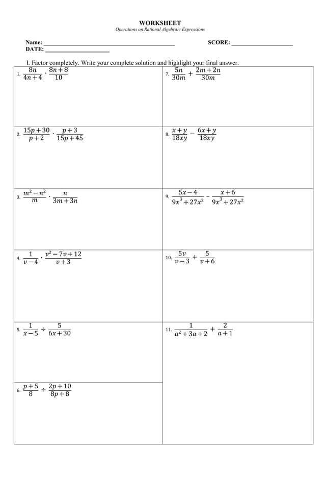 Plants math worksheets variables and expressions