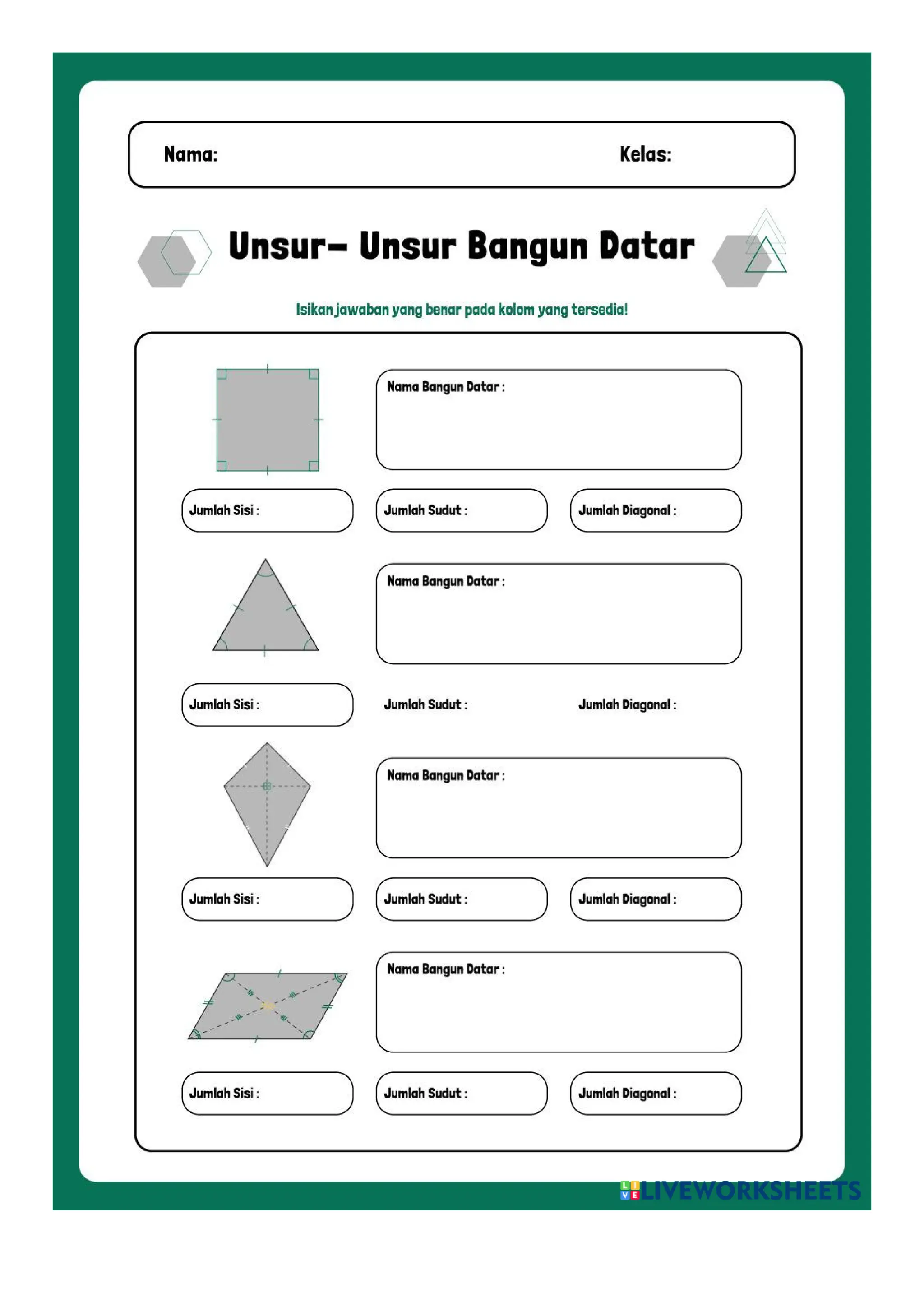 matematika sekolah dasar kelas 4 materi bangun datar | PDF