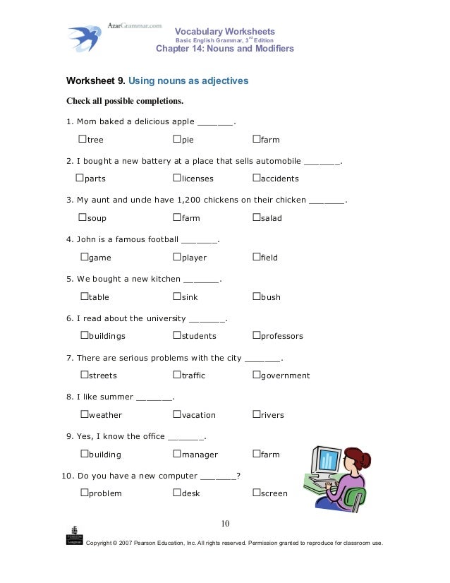 worksheet adj series
