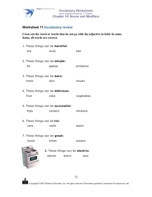 worksheet adj series