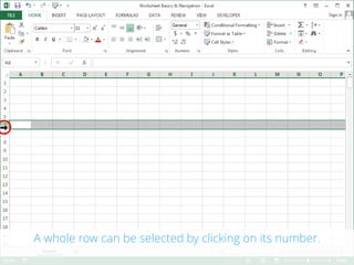 Worksheet Basics & Navigation - Excel 2013 Tutorial | PDF