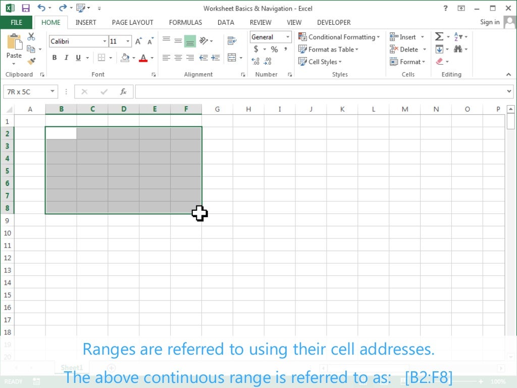 tutorial for excel 2013