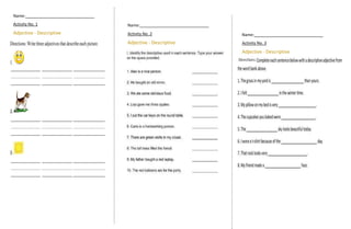 Worksheets and activities in english grade 4-6 | DOCX