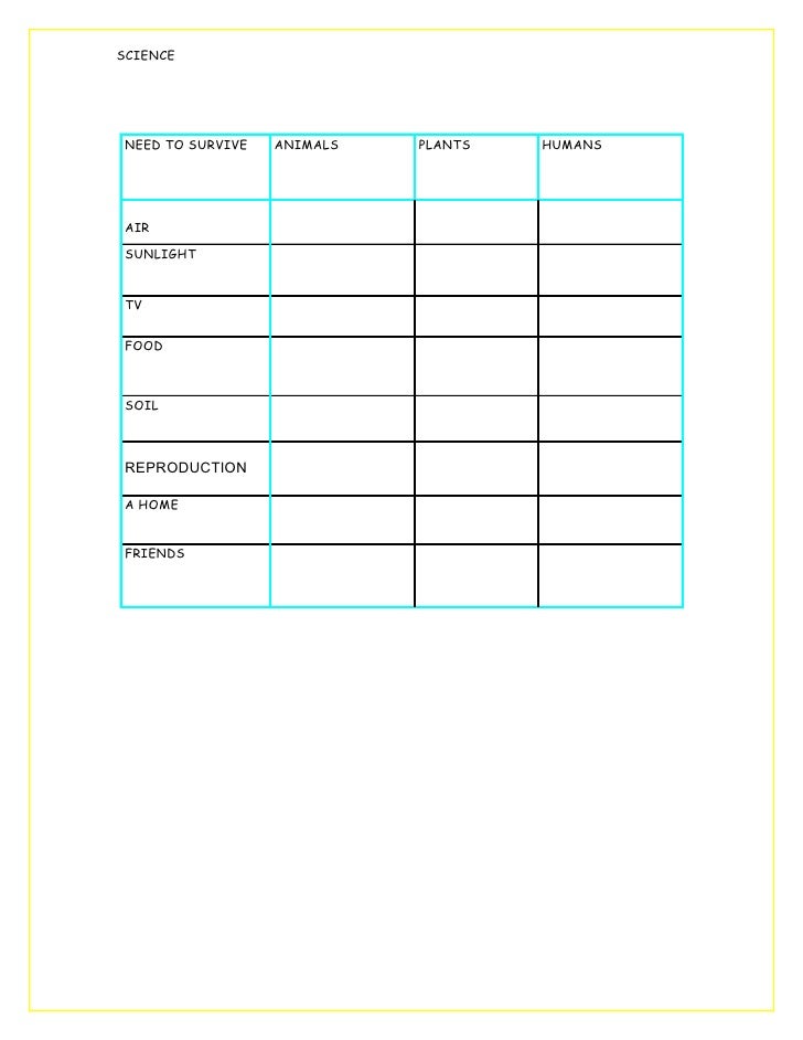 Worksheet Living Things1