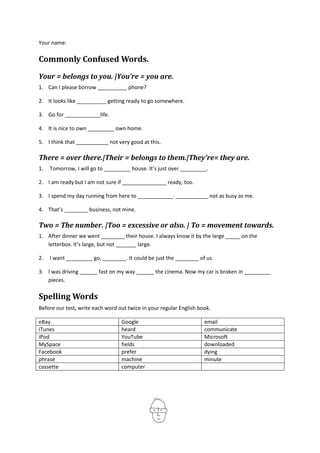Worksheet One