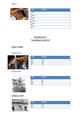 Worksheets! | DOCX | Running and Jogging | Fitness and Exercise