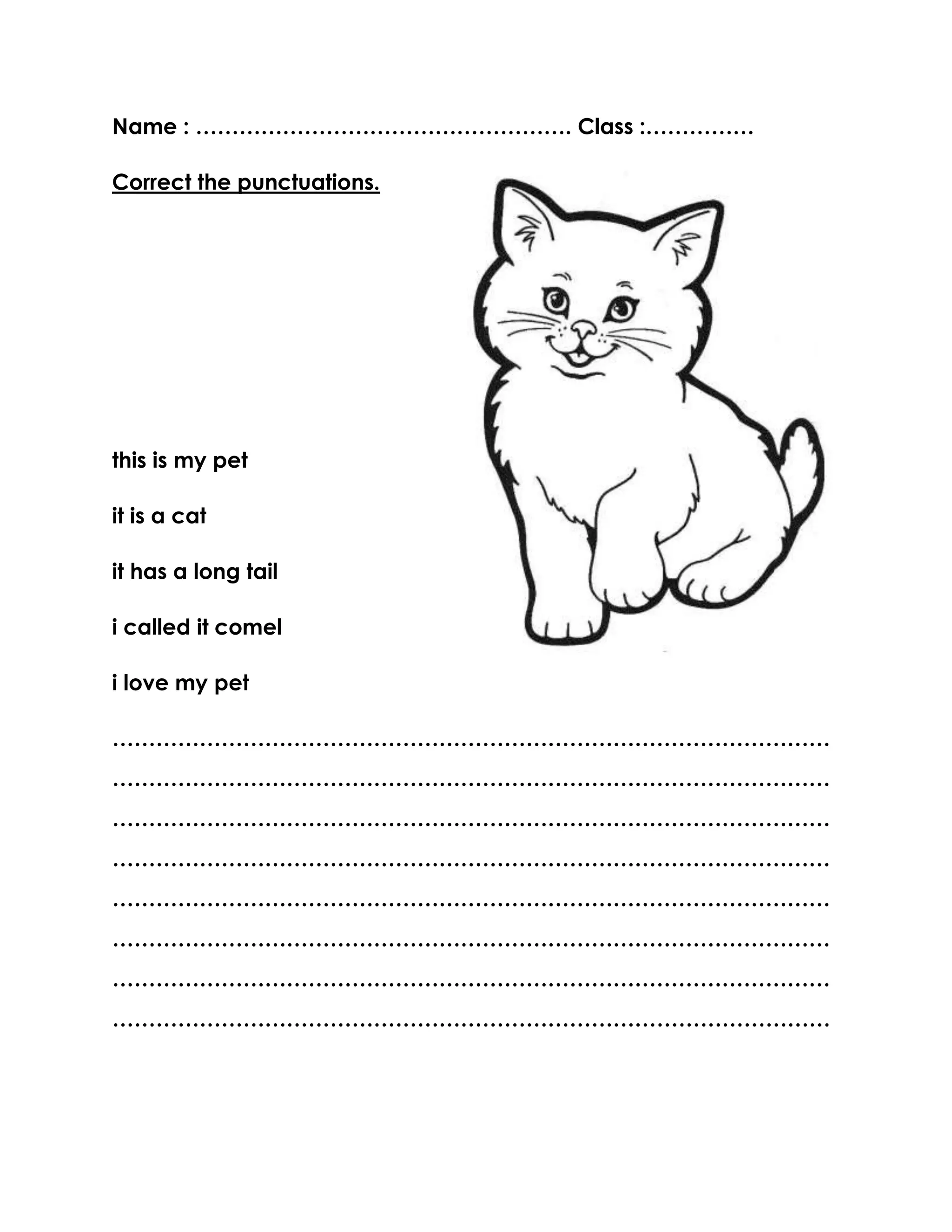 Worksheets TITLE : my pet | DOCX