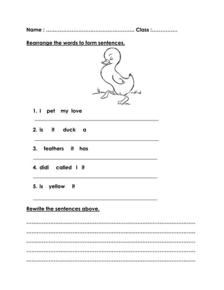 worksheets title my pet