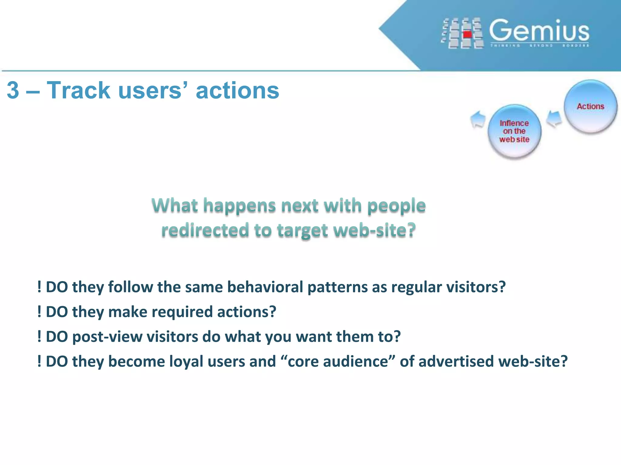 2 – Serve and audit ad campaignSo what does CTR really mean?Czech Republic stats, 2008From one side – clicks are important, but is it ALL we can take from campaign?