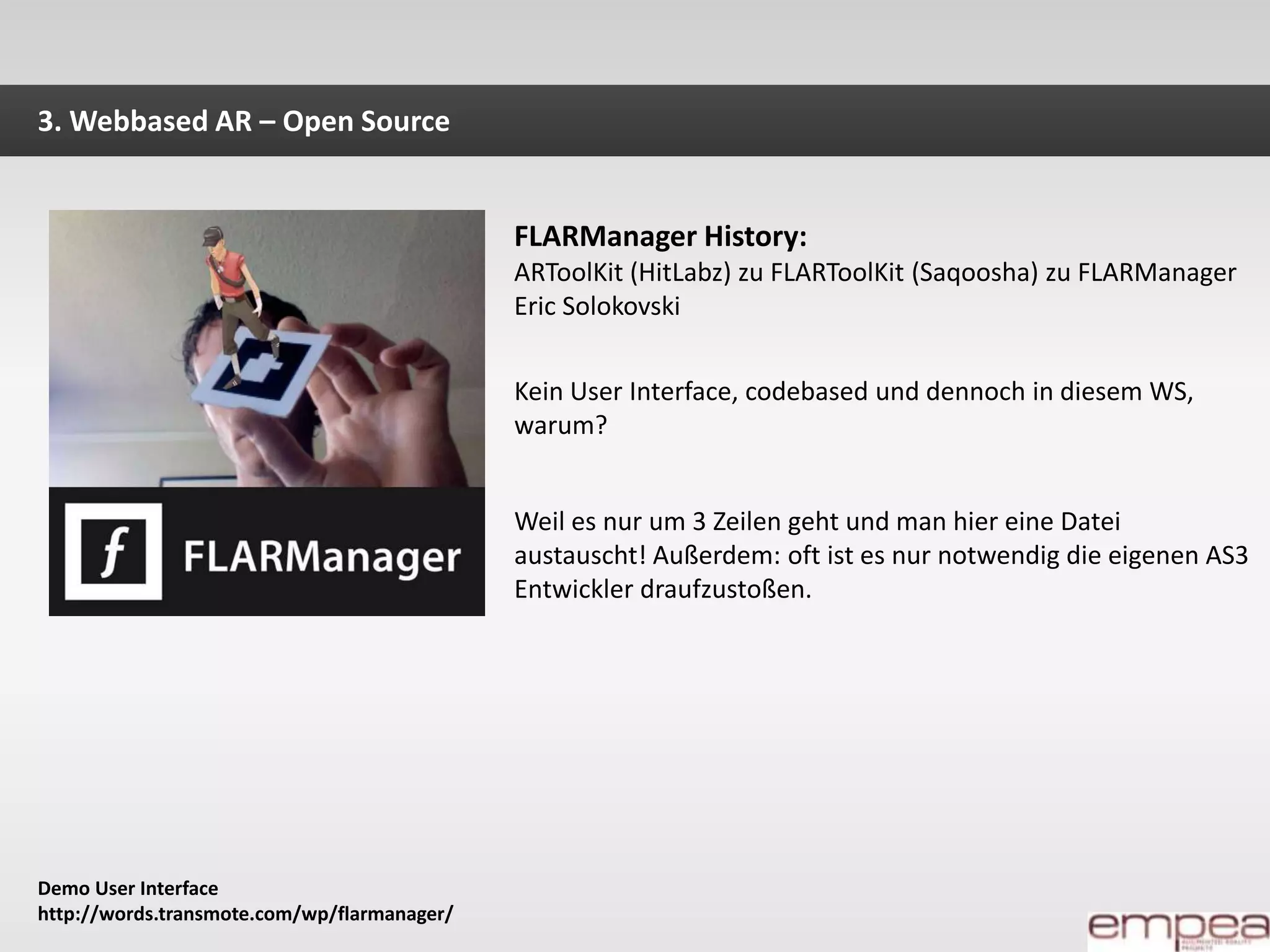 JunaiomobileAR – high endMetaio mobile SDKÜber empeaWer ist empea?				Was macht empea?