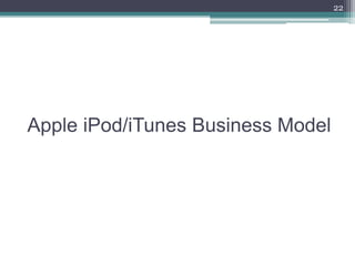 22




Apple iPod/iTunes Business Model
 