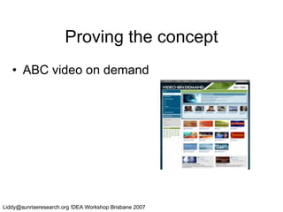 Proving the concept ABC video on demand 