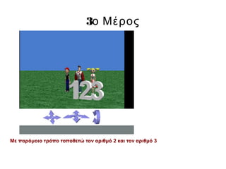 3ο Μέρος
Με παρόμοιο τρόπο τοποθετώ τον αριθμό 2 και τον αριθμό 3
 