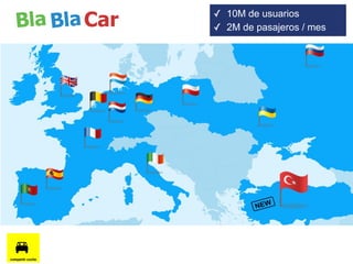 ✓ 10M de usuarios
✓ 2M de pasajeros / mes
 