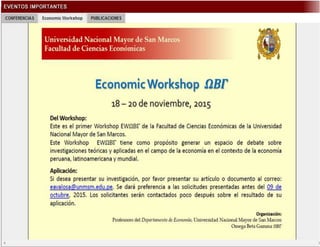 Economic Workshop UNMSM