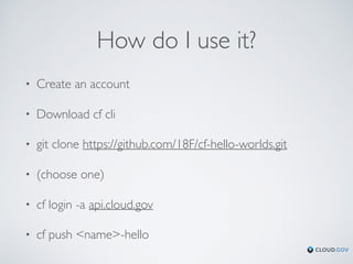 Cloud Native DevOps with cloud.gov Workshop | PDF
