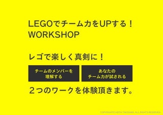 レゴでチームを１つに！チームビルディングWORKSHOP用スライド