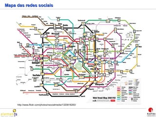Mapa das redes sociais http://www.flickr.com/photos/nsocialmedia/1320818283/  