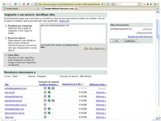 Campanha segmentada por sites Categorias Tópicos URL 