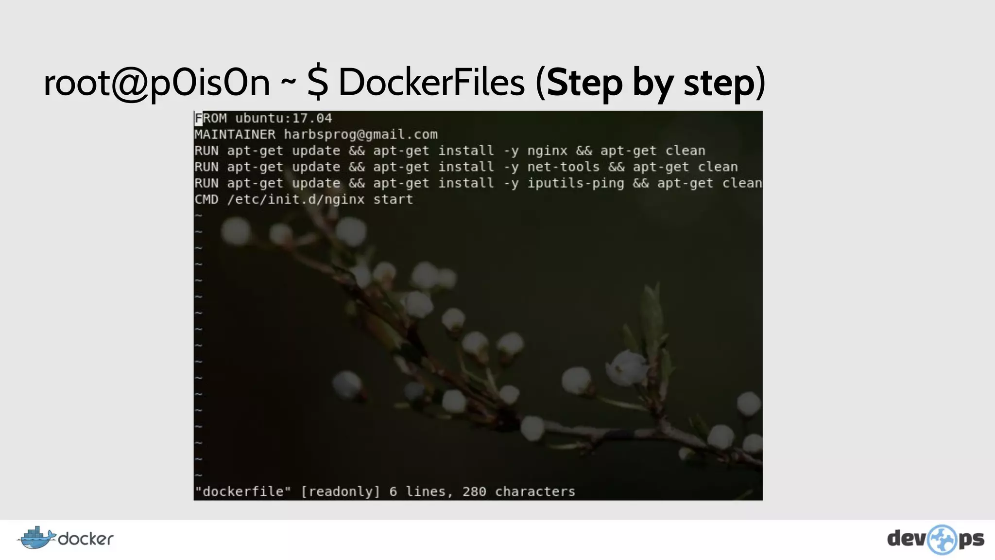 root@p0is0n ~ $ DockerFiles (Step by step)
 