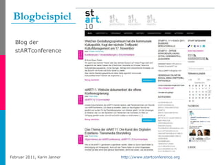 Blogbeispiel Blog der  stARTconference http://www.startconference.org 
