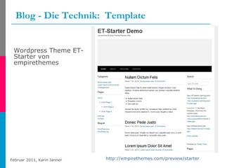 Blog - Die Technik:  Template Wordpress Theme ET-Starter von empirethemes http://empirethemes.com/preview/starter   