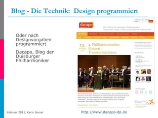 Blog - Die Technik:  Design programmiert Oder nach Designvorgaben programmiert Dacapo, Blog der Duisburger Philharmoniker http://www.dacapo-dp.de   