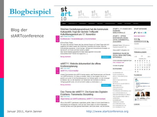 Blogbeispiel Blog der  stARTconference http://www.startconference.org 
