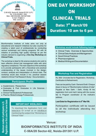 Workshop   Clinical Trials