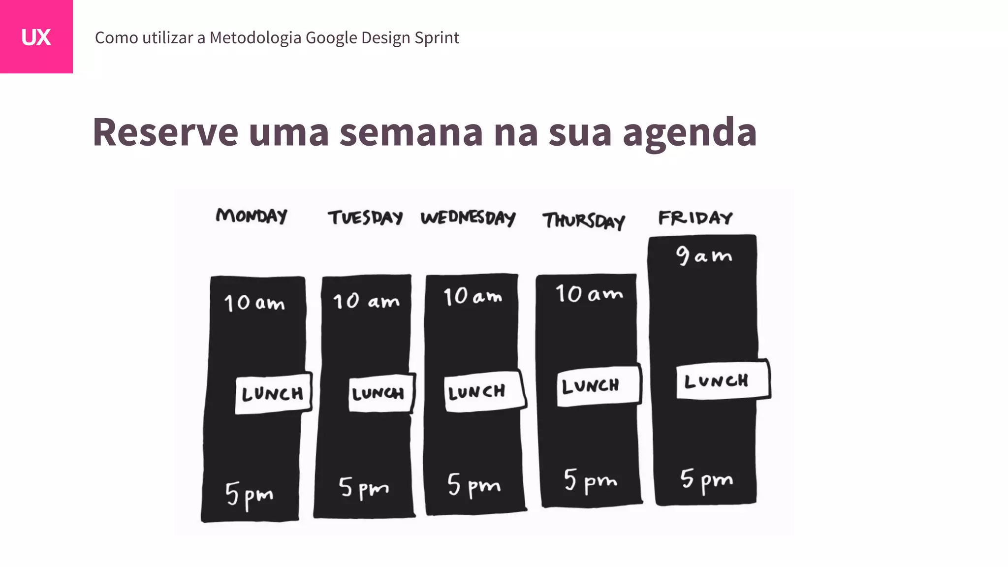 Reserve uma semana na sua agenda
 