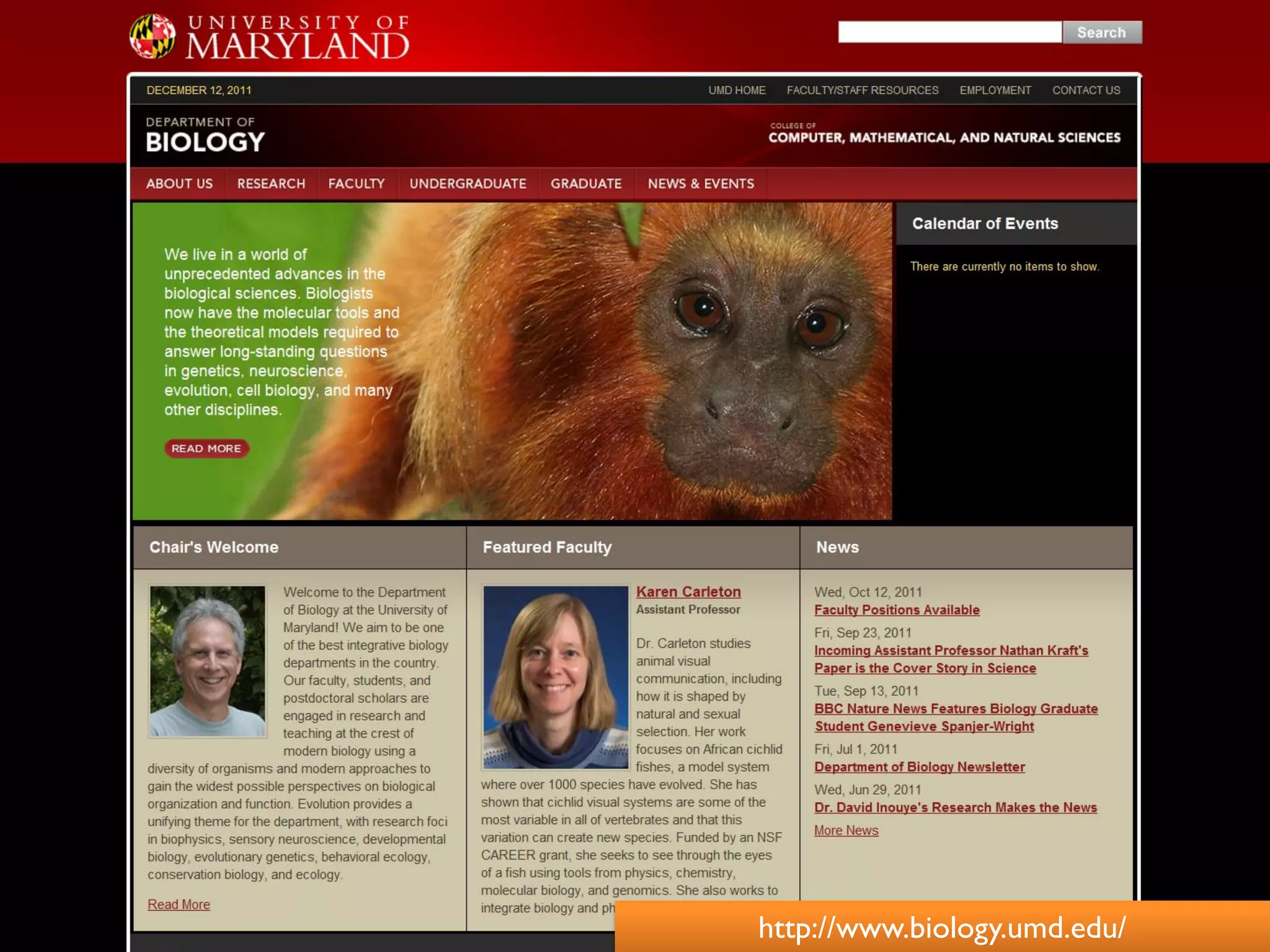 http://www.biology.umd.edu/
 