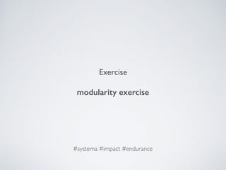 Exercise
modularity exercise
#systema #impact #endurance
 