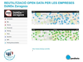 REUTILITZACIÓ OPEN DATA PER LES EMPRESES
DóNDe Zaragoza
http://www.dndzgz.com/lite
l
 