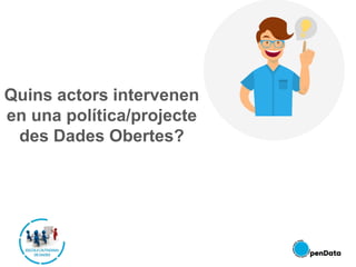 Quins actors intervenen
en una política/projecte
des Dades Obertes?
 