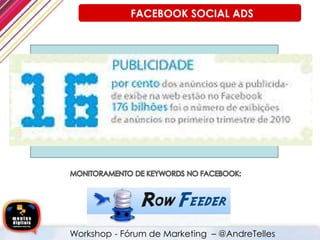 Revista Época
Workshop - Fórum de Marketing – @AndreTelles
FACEBOOK SOCIAL ADS
 